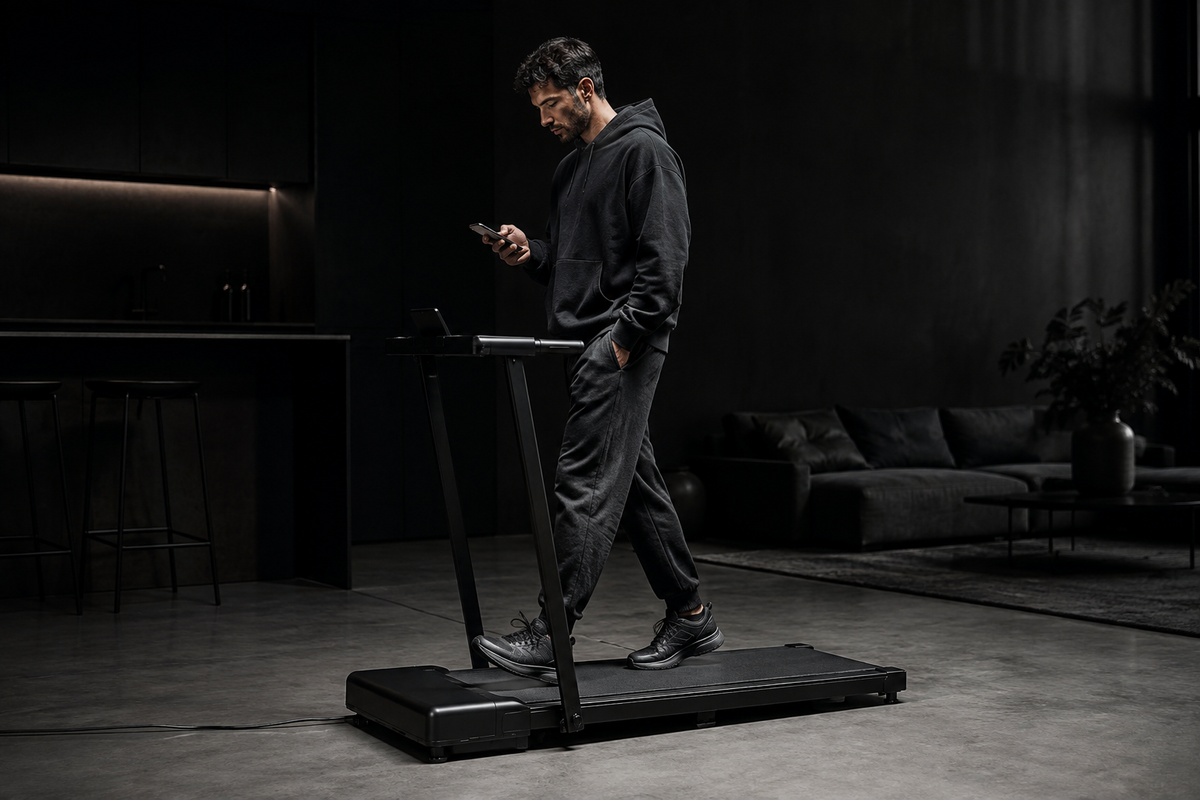 Tapis de course HANTX S3 installé dans une pièce sombre